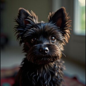 Happy Affenpinscher enjoying outdoor play at Halo Dogs