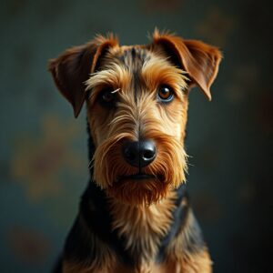 Happy Airedale Terrier enjoying countryside playtime at Halo Dogs' dog day care