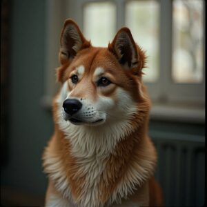 Akita resting at Halo Dogs countryside dog hotel