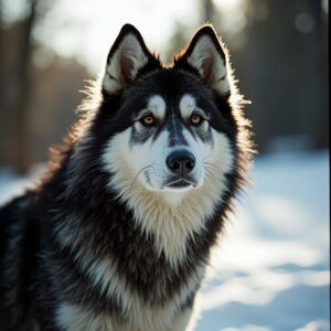 Happy Alaskan Malamute during a stay at Halo Dogs dog hotel