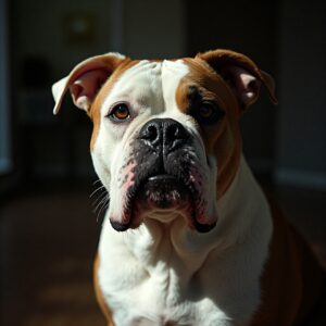 American Bulldog relaxing at Halo Dogs' luxury countryside dog hotel