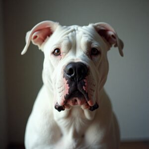 American Bulldog playing in the secure outdoor fields at Halo Dogs daycare