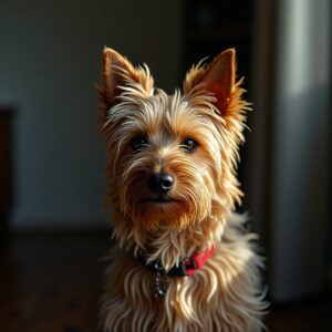 Australian Silky Terrier being groomed at Halo Dogs