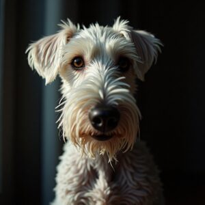 Happy Bedlington Terrier enjoying luxury boarding at Halo Dogs