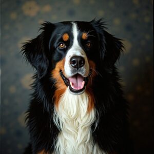 Bernese Mountain Dog receiving grooming at Halo Dogs