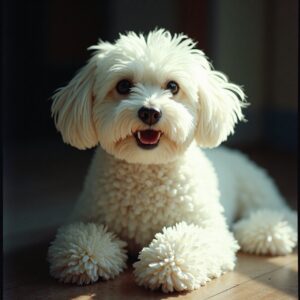 Bichon Frise being groomed professionally at Halo Dogs