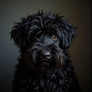 Groomed Black Russian Terrier at Halo Dogs dog hotel