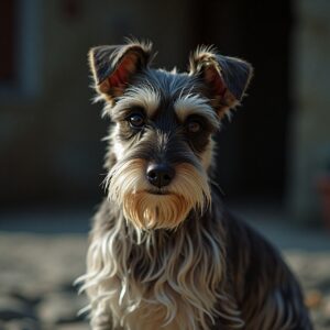 Miniature Schnauzer exploring 540 acres of countryside at Halo Dogs luxury dog daycare in North London.